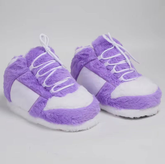 Purple Warm Plush Sneaker Slippers